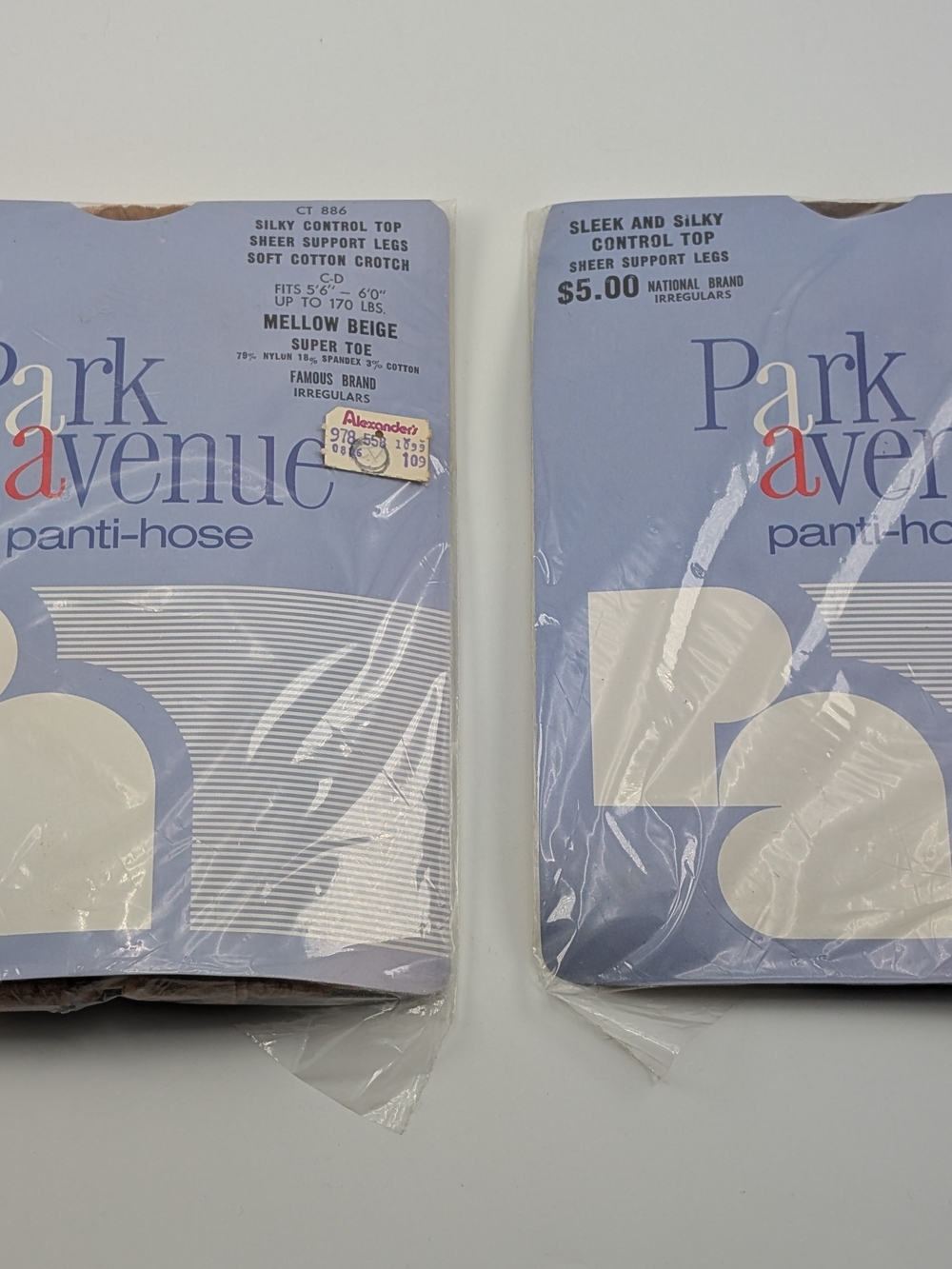 2 Vintage Park Avenue Panti-Hose Packs NOS - Brown And Beige Size C-D See Desc